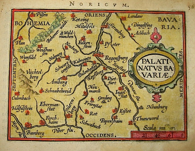 Ortelius Abraham (1528-1598) Palatinatus Bavariae 1601 Anversa, apud Ioannem Bapt. Vrientum 